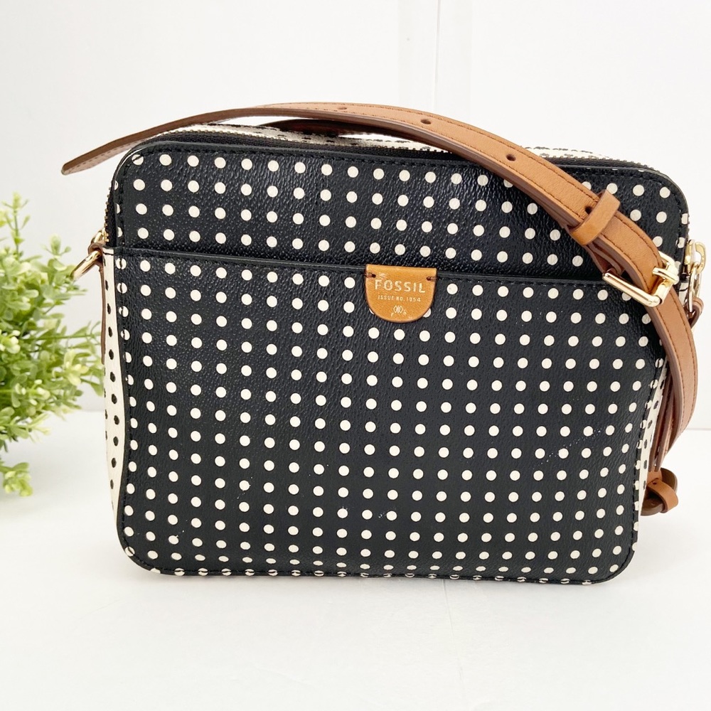 Fossil Sydney Polka Dot Crossbody Bag Purse